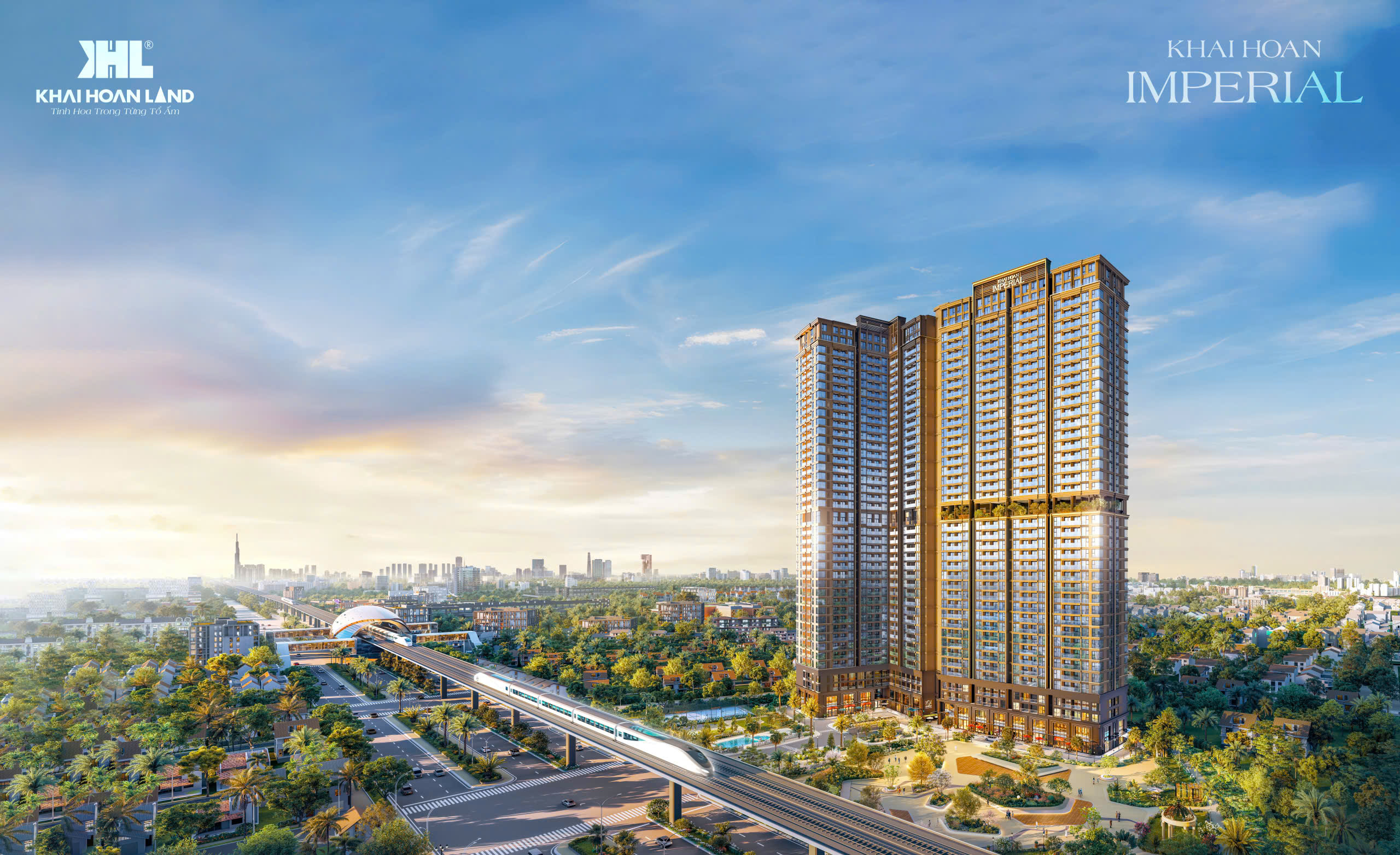 Phối cảnh tổng thể dự án Khải Hoàn Imperial Bình Dương view sân golf