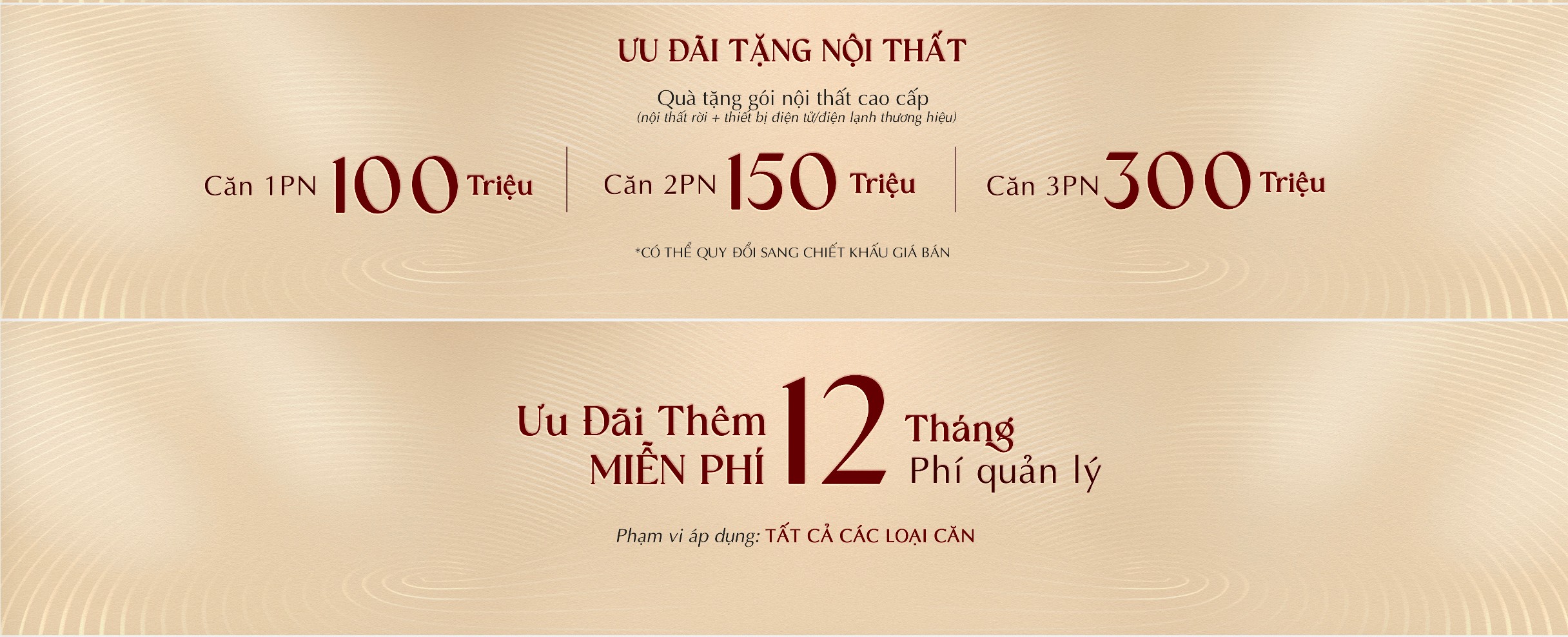 Chính sách tặng nội thất và miễn phí quản lý 12 tháng tại Khải Hoàn Imperial